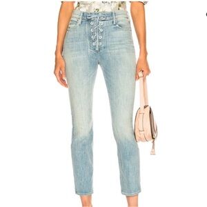 MOTHER The Lace Up Dazzler Ankle Jeans in Tinge